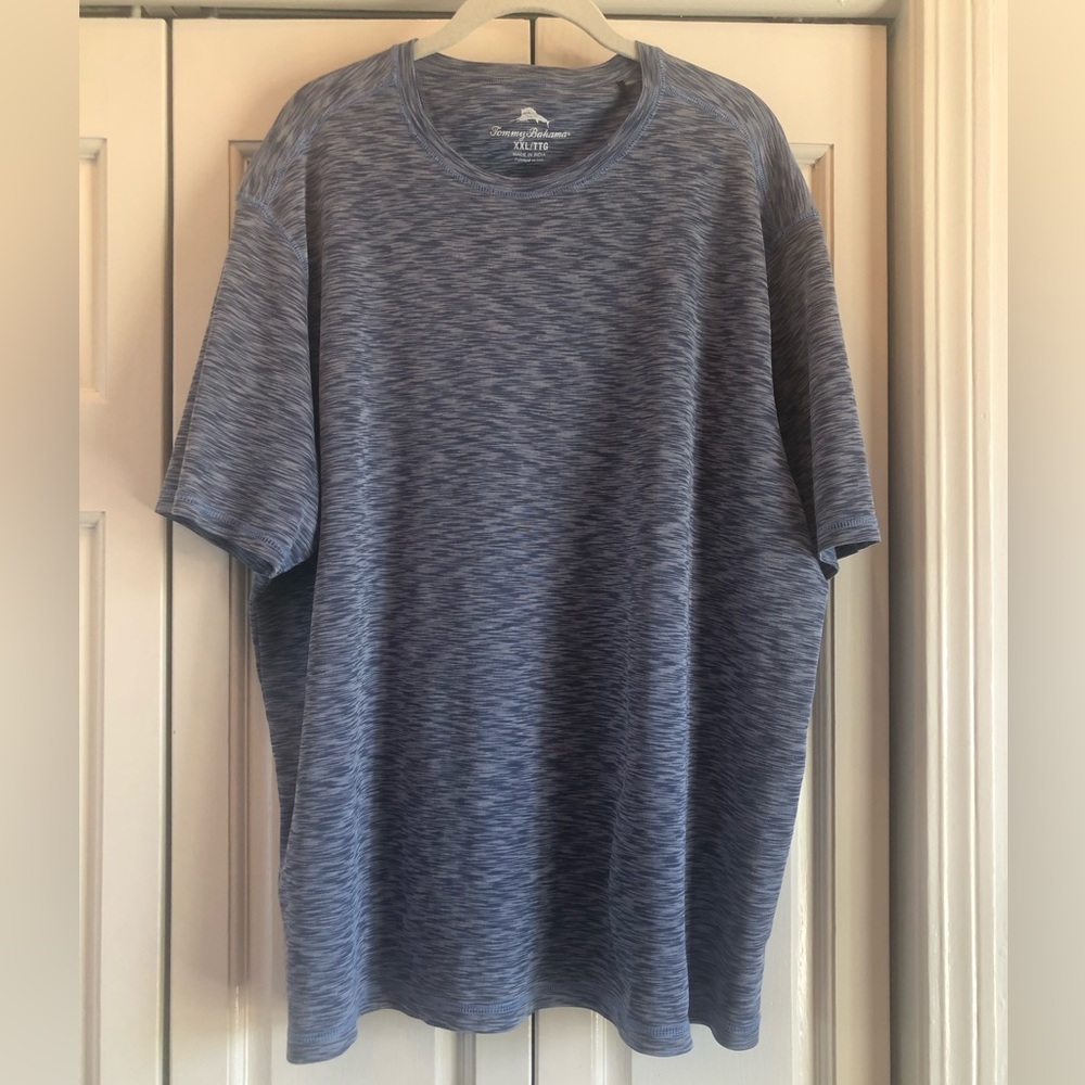 Tommy Bahama blue & white, short sleeve shirt, XXL